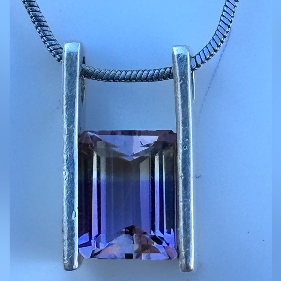925 Ametrine Slider Necklace - Picture 1 of 14